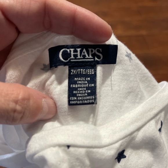 Chaps 2X White Tank With Blue Stars - Picture 3 of 3